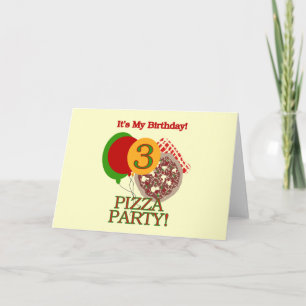 3rd Pizza Party Birthday Tshirts and Gifts Card