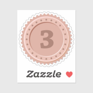 3rd Place Bronze Medal Custom-Cut Vinyl Sticker