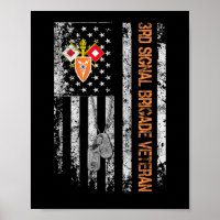 3rd Signal Brigade Veteran Vintage U.s Flag Vetera
