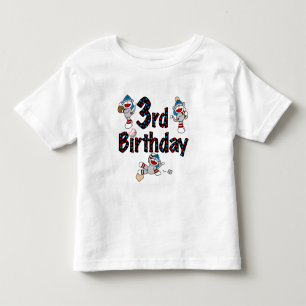 3rd Sock Monkey Baseball Birthday Toddler T-shirt