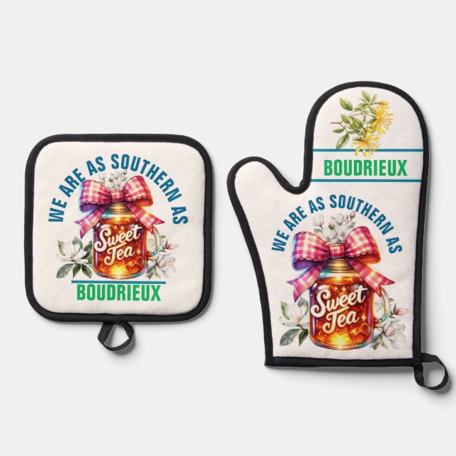 3rd Southern Sweet Tea Oven Mitt & Pot Holder Set (Front)