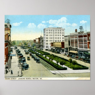 3rd St., Macon, Georgia 1920s Vintage Poster