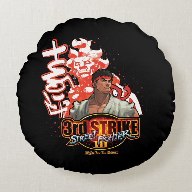 3rd Strike "Fight" Round Pillow (Front)