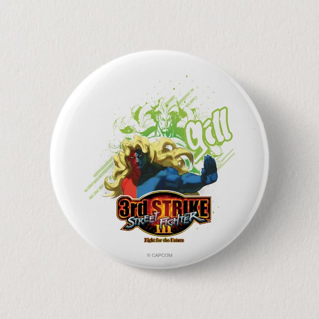 3rd Strike Gill 2 Inch Round Button (Front)