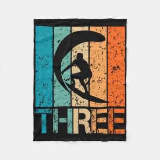 3rd Surfing Birthday 3 Year Old 3yr Boy Girl Birth Fleece Blanket