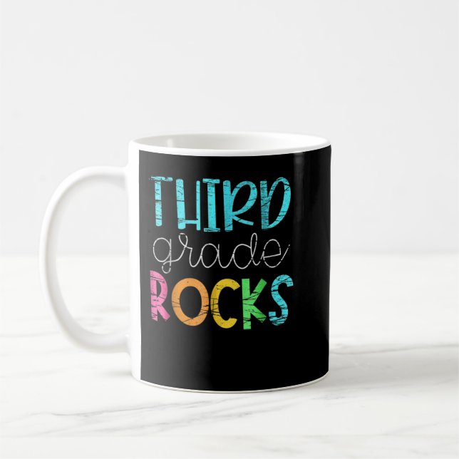 3rd teacher team - third grade rocks coffee mug (Left)
