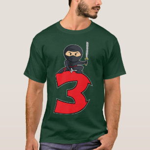 3rd Third Birthday Ninja Samurai Karate Taekwondo T-Shirt
