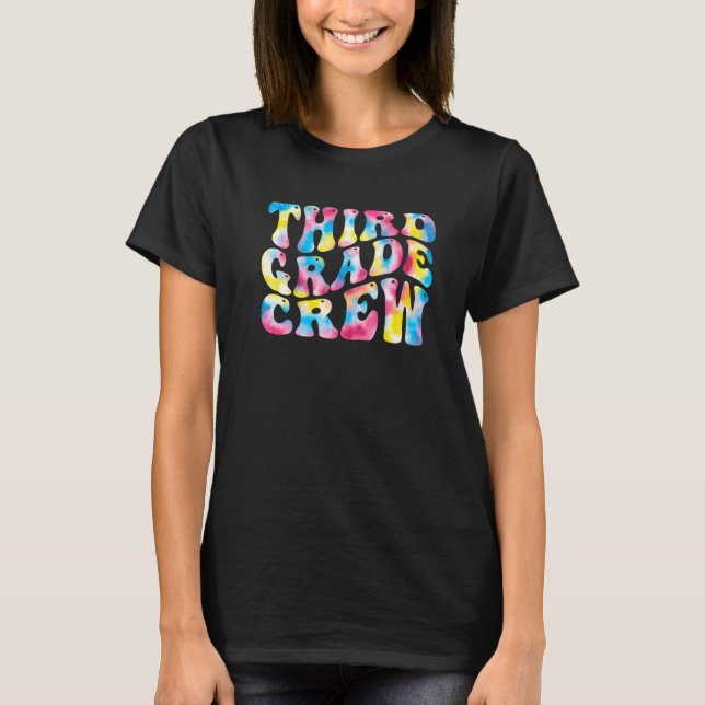3rd third grade crew teacher Back To School Retro  T-Shirt (Front)