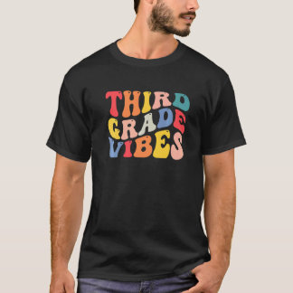 3rd third grade vibes teacher Back To School Retro T-Shirt