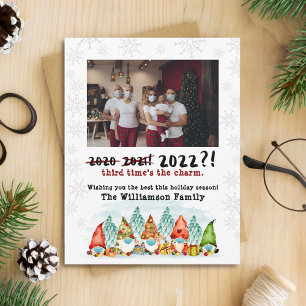 3rd Time's The Charm 2022 Funny Holiday Photo Card