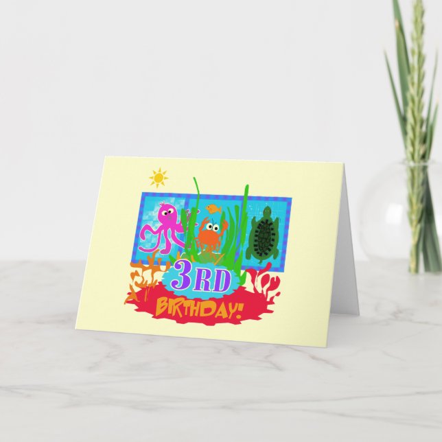 3rd Undersea Adventure Birthday Tshirts Card (Front)