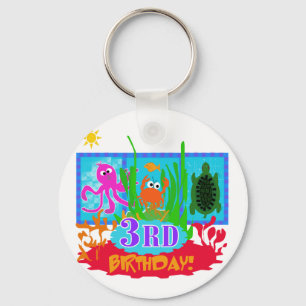 3rd Undersea Adventure Birthday Tshirts Keychain