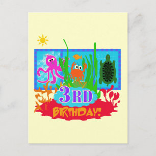 3rd Undersea Adventure Birthday Tshirts Postcard