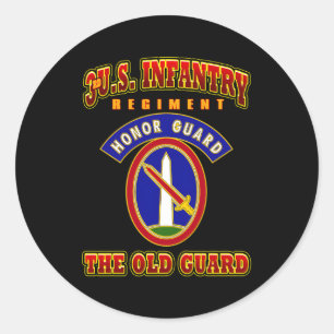 3Rd Us Infantry Regit Honor Guard The Old Guard Classic Round Sticker