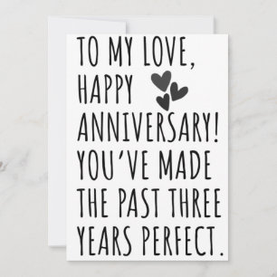 3rd wedding anniversary card