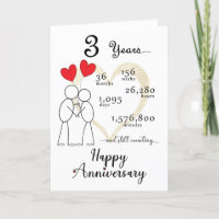 3rd Wedding Anniversary Card