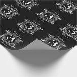 3rd wedding anniversary distressed crest wrapping paper<br><div class="desc">A design to celebrate your third year of marriage. This first wedding anniversary design has a distressed white crest,  with the text leather,  3 year ,  anniversary.  If you would like any help customizing this design please contact me,  their is an ask this designer button,  just below this text.</div>
