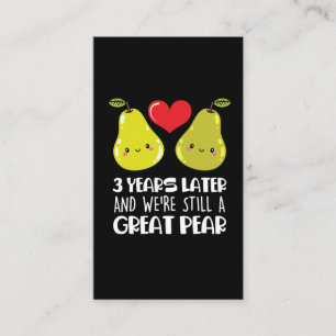 3rd Wedding Anniversary Gift Married Couple Pear Business Card