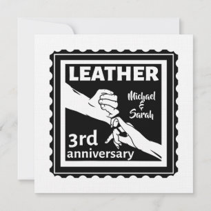 3RD Wedding anniversary holding hands traditional Invitation