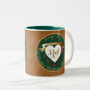 3rd Wedding Anniversary Leather Two-Tone Coffee Mu Mug
