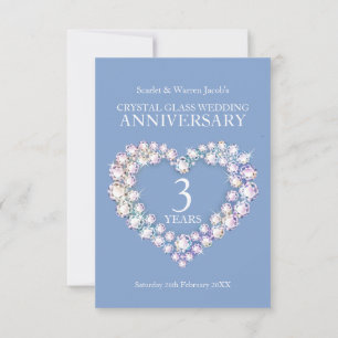 3rd wedding anniversary party heart RSVP Card