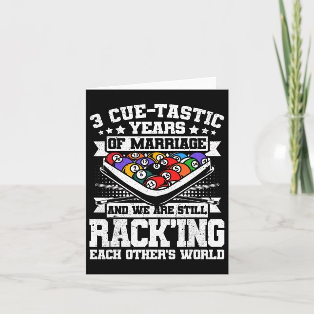 3rd Wedding Anniversary Pool Billiards 3 Years Mar Card (Front)