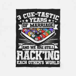 3rd Wedding Anniversary Pool Billiards 3 Years Mar Fleece Blanket