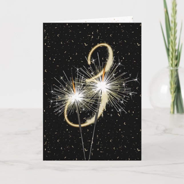 3rd wedding anniversary sparklers card (Front)