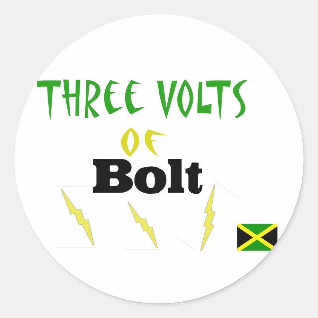 3volts of bolt classic round sticker (Front)
