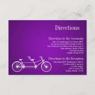 3x5 Directions Card Whimsical Purple Double Bike