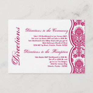 3x5 Directions Carte Fusia White Damask Lace Print
