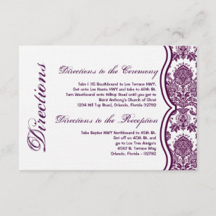 3x5 Directions Carte Plum Purple Damask Lace