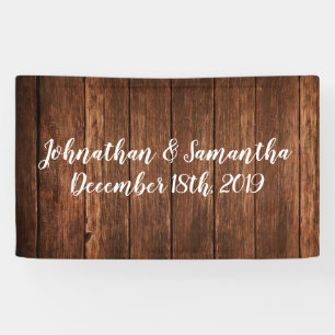 3'x5' Personalized Banner Barn Wood Country Rustic