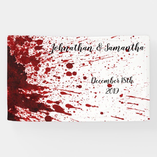 3'x5' Personalized Banner Blood Splatter Vampire G (Horizontal)