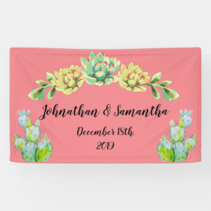 3'x5' Personalized Banner Bohemian Cactus Succulen