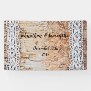 3'x5' Personalized Banner country barn wood lace t