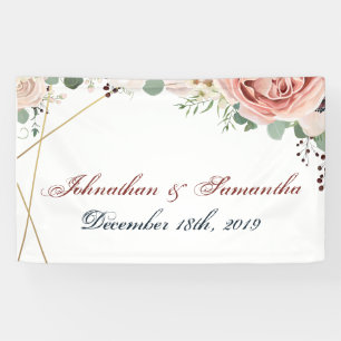 3'x5' Personalized Banner Geometric Garden Rose