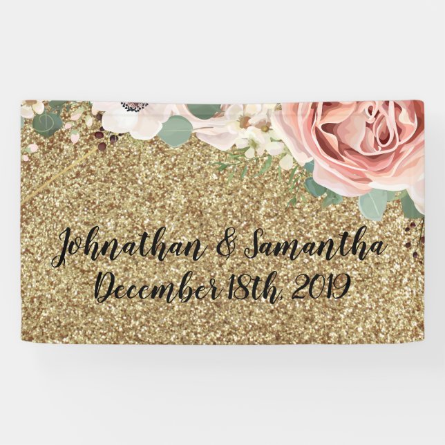 3'x5' Personalized Banner Geometric Garden Rose (Horizontal)
