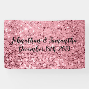 3'x5' Personalized Banner Rose Gold Glitter