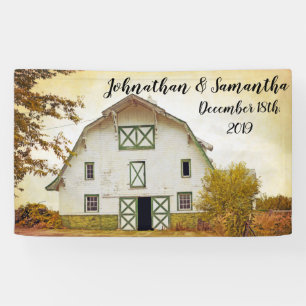 3'x5' Personalized Banner Sunset Barn Country Rust