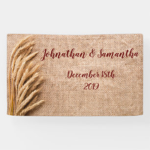 3'x5' Personalized Banner Wheat on Burlap Sack Cou