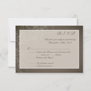 3x5 R.S.V.P. Reply Card Autumn Floral Fall Grey
