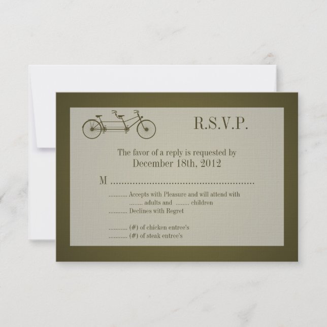 3x5 R.S.V.P. Reply Card Brown Double Bike (Front)