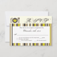 3x5 R.S.V.P. Reply Card China Plate Silverware