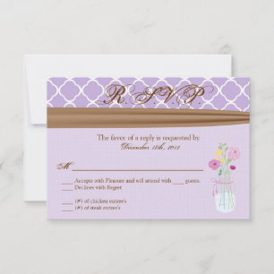 3x5 R.S.V.P. Reply Card Country Mason Jar Flowers