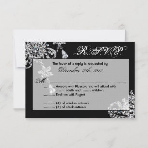 3x5 R.S.V.P. Reply Card Diamond Jewellery Necklace