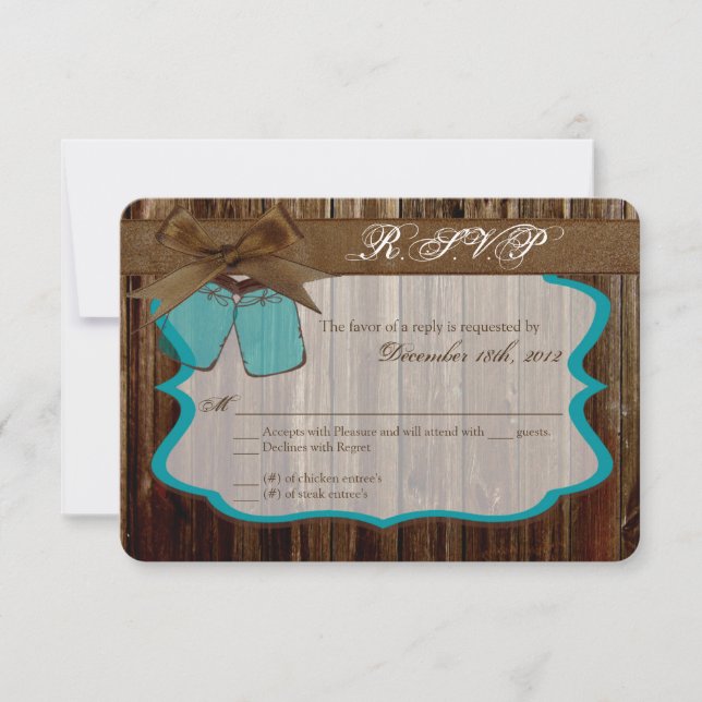 3x5 R.S.V.P. Reply Card Mason Jar Initials Rustic (Front)