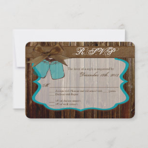 3x5 R.S.V.P. Reply Card Mason Jar Initials Rustic