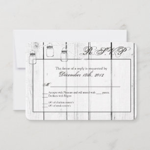 3x5 R.S.V.P. Reply Card Mason Jar String Lights