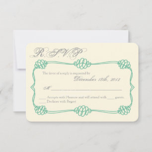 3x5 R.S.V.P. Reply Card Nautical Knot Anchor Tiff